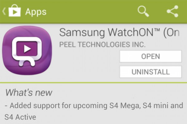 Samsung Galaxy S4 Mega citato dall'applicazione Samsung WatchON