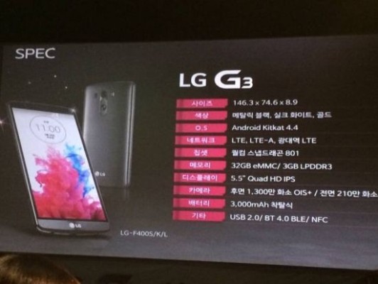 LG G3: ecco le caratteristiche tecniche complete in anteprima