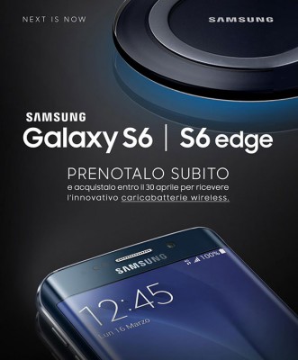 Samsung Galaxy S6 in prenotazione da oggi, in vendita dal 10 Aprile